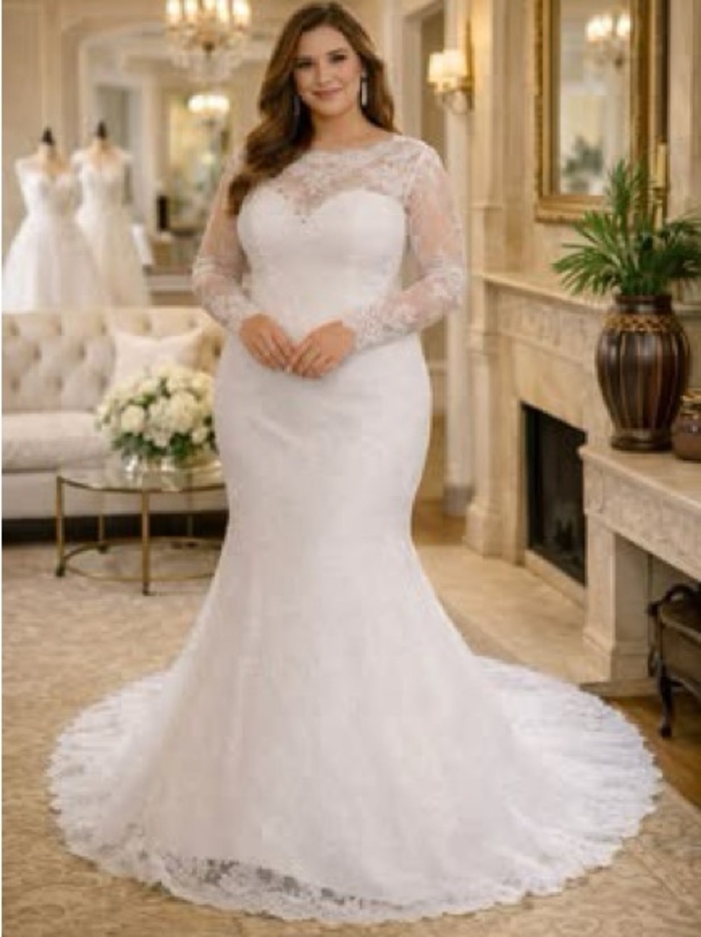 NWT  - White Lace Wedding Dress / Gown / Ceremony / Bridal / Reception